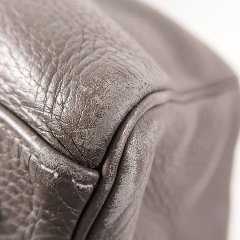 HERMES PHW Kelly 50 2 Way Shoulder Bag Handbag Clemence Leather Grey