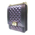 CHANEL Quilted CC GHW Boy Chain Shoulder Bag Calfskin Leather Purple