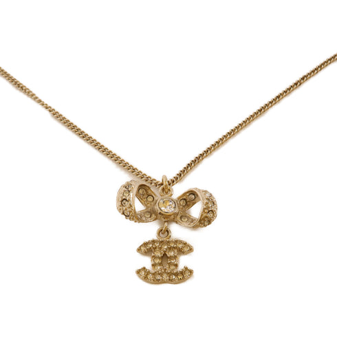 CHANEL CC Necklace Accessories Metal PVC Gold Transparent v1
