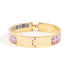 HERMES Clic H Bracelet Bangle Metal Gold Pink