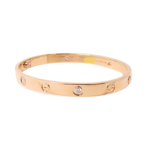 CARTIER 4Diamonds Love Bracelet Classic Model Cartier#17 B6069917 18K Rose Gold