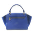 CELINE GHW Trapeze MM 2 Way Shoulder Bag Handbag Calfskin Leather Blue
