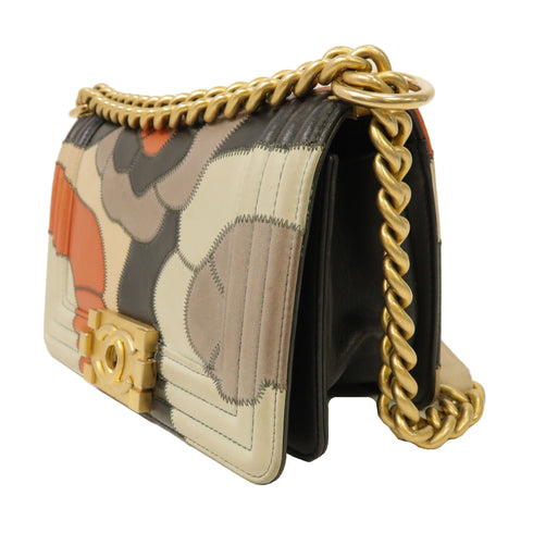 CHANEL GHW Boy 20 Chain Shoulder Bag Calfskin Leather Multicolor