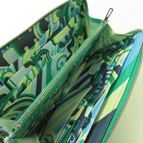 HERMES PHW Silk-in Wallet Long Wallet Evercolor Leather Vert Vertigo