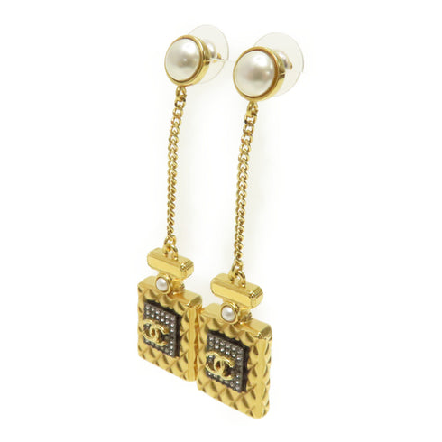 CHANEL CC Earrings Accessories A20A Metal Gold White