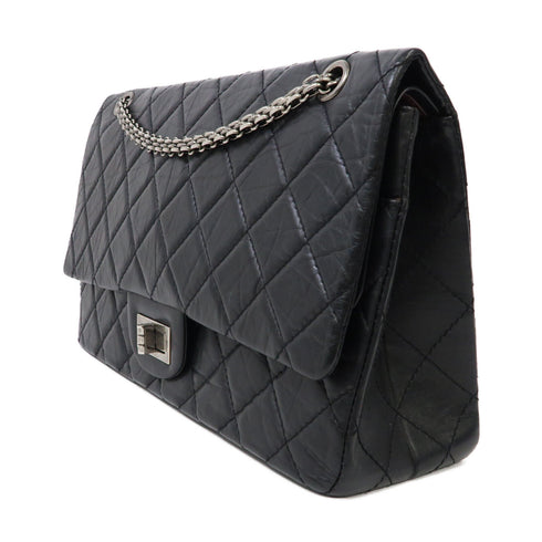CHANEL Quilted CC SHW 2.55 Chain Shoulder Bag Calfskin Leather Black v1