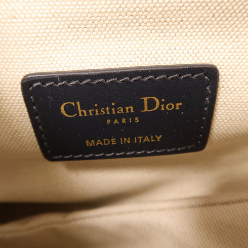Christian Dior CD GHW Mini Saddle Handbag Canvas Navy/Beige