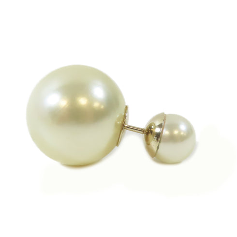 Christian Dior CD Earrings PVC White Gold