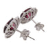 JEWELRY 4.255ct Garnet 0.25ct Diamond Earrings 18K White Gold