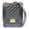CHANEL Quilted CC GHW Boy Chain Shoulder Bag Calfskin Leather Purple