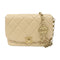 CHANEL Quilted CC GHW Coin Chain Flap Shoulder Bag Lambskin Leather Beige