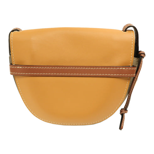 LOEWE GHW Gate Small Shoulder Bag Calfskin Leather Beige/Brown