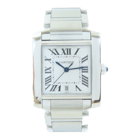 CARTIER Tank Francaise Automatic Movement Watch W51002Q3 Stainless Steel White