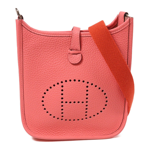 HERMES PHW Evelyne TPM Shoulder Bag Taurillon Clemence Leather Rose Azalee