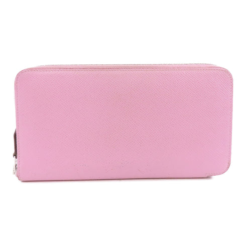 HERMES PHW Azap Long Silkin Zipped Wallet Veau Epsom Leather Pink