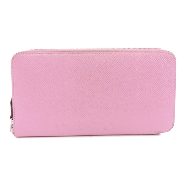 HERMES PHW Azap Long Silkin Zipped Wallet Veau Epsom Leather Pink