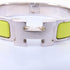 HERMES Clic H Bangle Bracelet Accessories Enamel Metal Yellow Silver