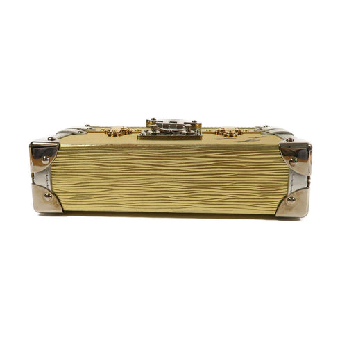 LOUIS VUITTON LV GHW SHW Petite Malle Shoulder Bag Epi Metal M50017 Gold/Silver