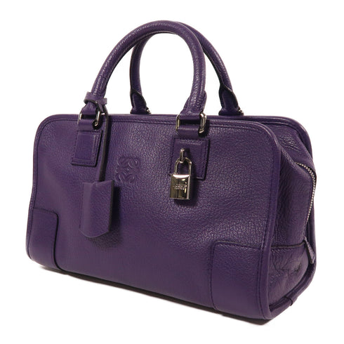 LOEWE SHW Handbag Tote Bag Calfskin Leather Purple