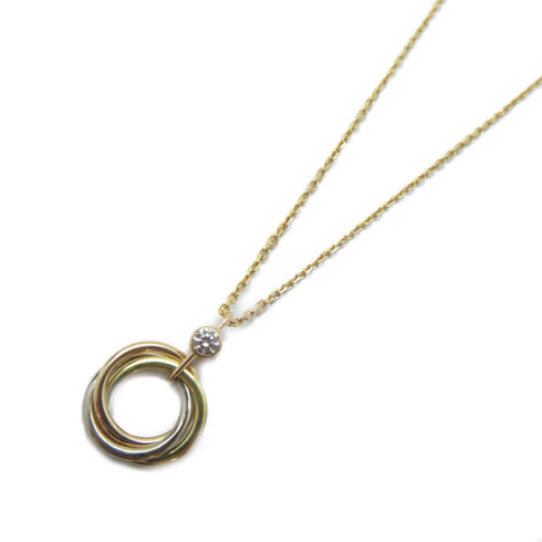 CARTIER Trinity Necklace B7223500 Diamond 18K Yellow White Pink Gold