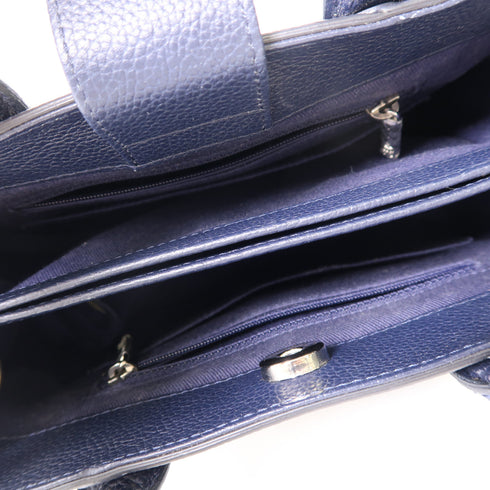 CHANEL CC SHW Neo Executive Tote 2 Way Shoulder Bag Calfskin Leather Navy