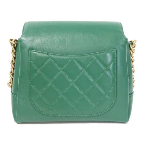 CHANEL CC GHW Chain Shoulder Bag Calfskin Leather Green v2