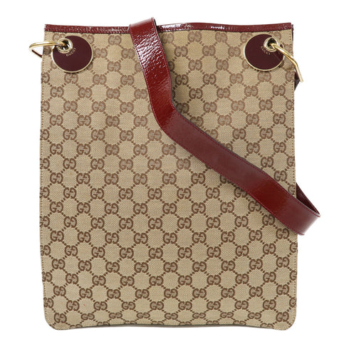 GUCCI GG GHW Shoulder Bag Canvas Brown v1