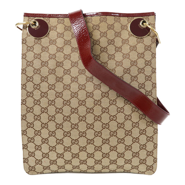 GUCCI GG GHW Shoulder Bag Canvas Brown v1
