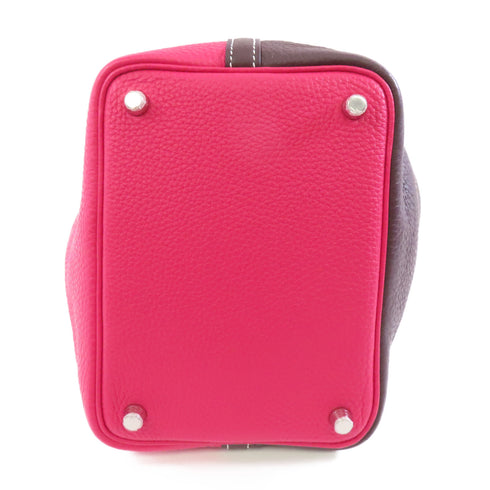 HERMES PHW Picotin PM Handbag Taurillon Clemence Rouge Sellier Franboise