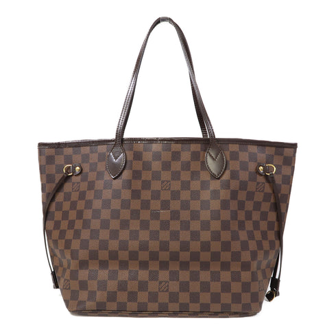 LOUIS VUITTON LV GHW Neverfull MM Shoulder Tote Bag N51105 Damier Ebene Brown v1