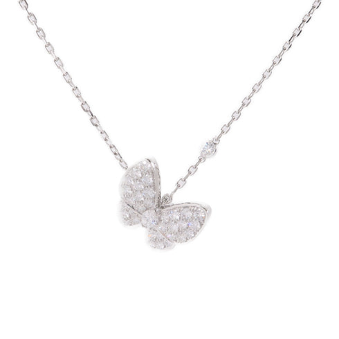 Van Cleef & Arpels Two Butterfly Pendant Necklace VCARO3M400 18K Gold Diamond