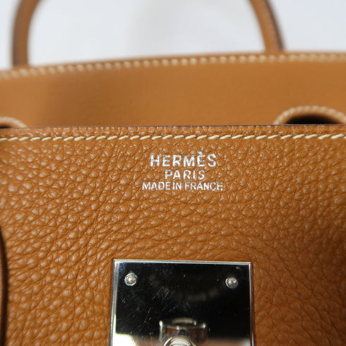 HERMES PHW Birkin 30 Handbag Togo Leather Gold