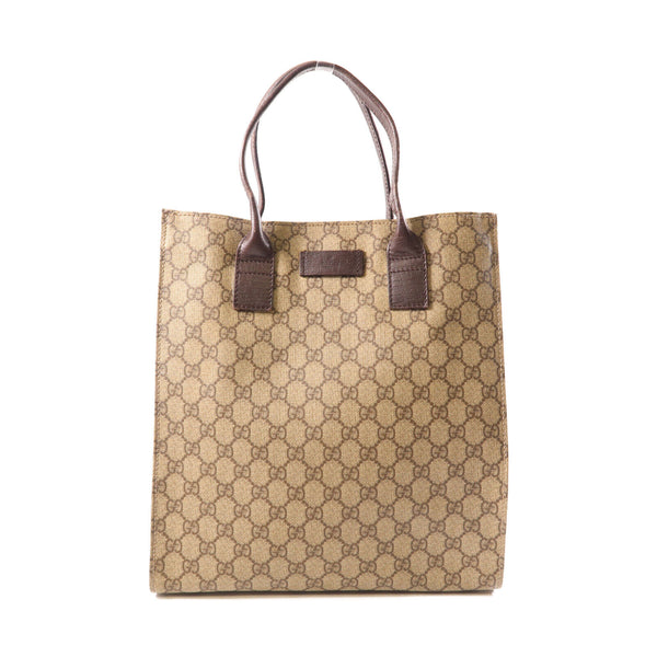 GUCCI GG Tote Bag Handbag 91249 Coated Canvas Brown