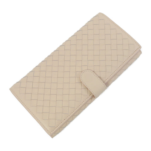 BOTTEGA VENETA BV Long Wallet Intrecciato Leather Pink