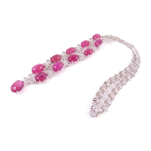 Jewelry SHW Tourmaline Diamond Necklace 18K White Gold