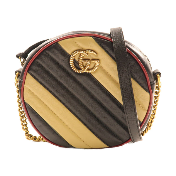 GUCCI GG GHW Shoulder Bag Calfskin Leather 550154 Brown Red