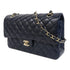 CHANEL Quilted CC GHW Classic 25 Chain Shoulder Bag Lambskin Leather Blue