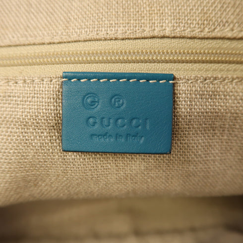 GUCCI GG GHW Micro Guccissima 2 Way Bag Handbag 449663 Calfskin Leather Blue