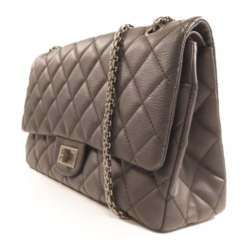 CHANEL Quilted CC SHW 2.55 Chain Shoulder Bag Calfskin Leather Black