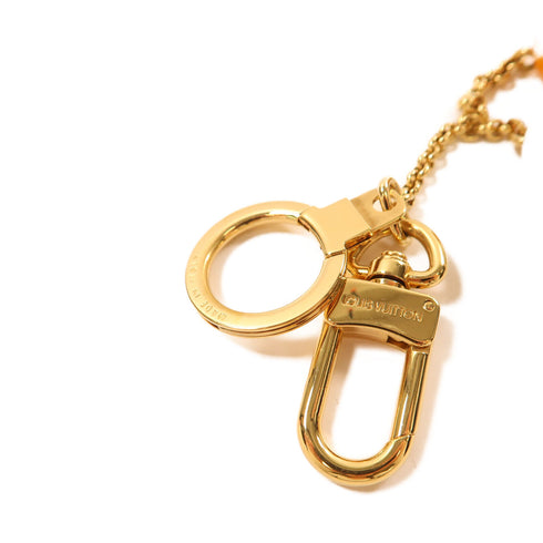 LOUIS VUITTON LV GHW Key Ring Charm Metal M65377 Orange/White