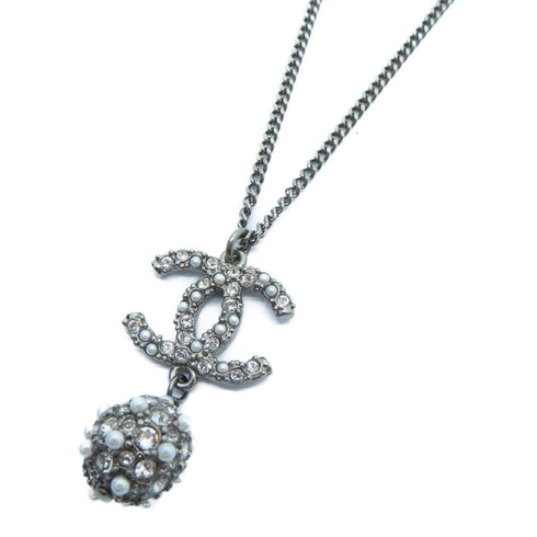 Chanel Necklace Metal Grey 0782 TEST