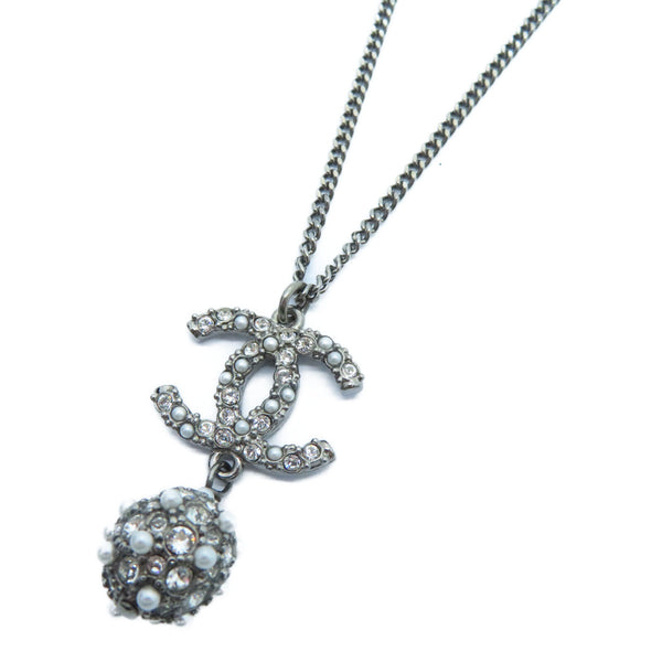 Chanel Necklace Metal Grey 0782 TEST