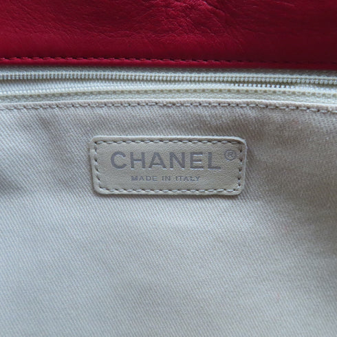 CHANEL Quilted CC SHW Shoulder Bag Chain Lambskin Leather Red