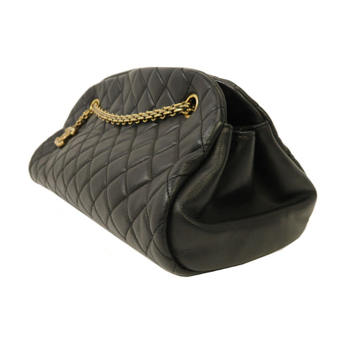 CHANEL Quilted CC GHW Chain Shoulder Bag Lambskin Leather Black v10