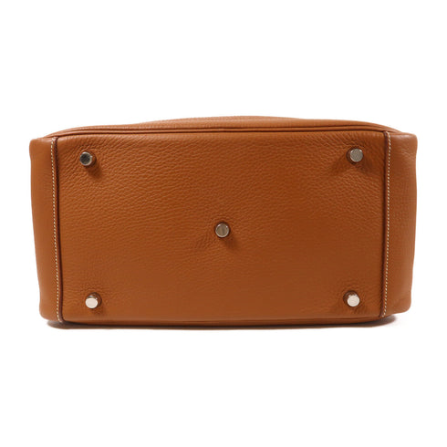 HERMES GHW Lindy 30 2 Way Shoulder Bag Taurillon Clemence Leather Gold