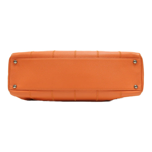 CHANEL CC SHW Boston Bag Handbag Caviar Leather Orange