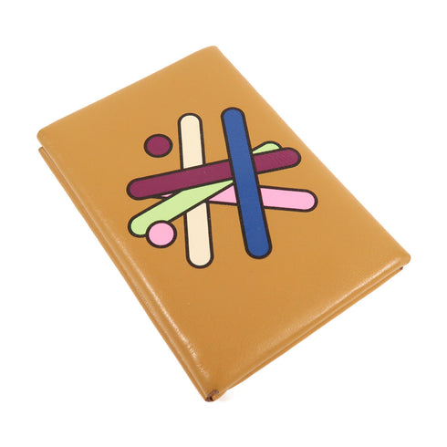 HERMES GHW Calvi Card Case Swift Leather Stamp U 4B Biscuit