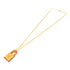 HERMES O'Kelly Necklace Leather/Metal Gold/Pink