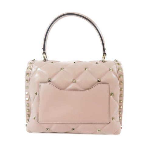 Valentino GHW 2way Shoulder Bag Handbag Lambskin Leather Pink