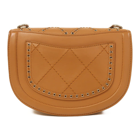 CHANEL CC SHW Chain Shoulder Bag Calfskin Leather Brown v2